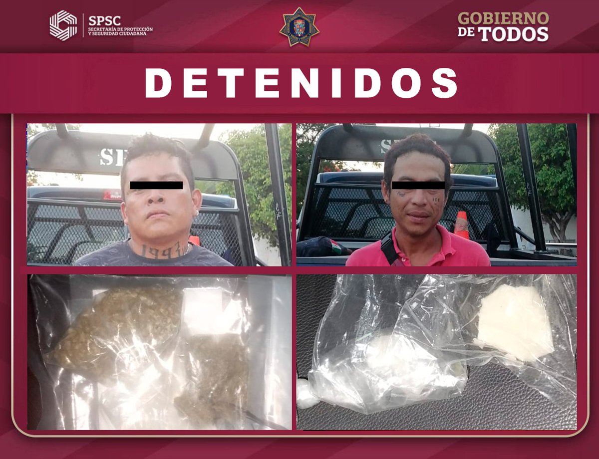 POLICÍA ESTATAL DETIENE A DOS PERSONAS EN POSESIÓN DE SUSTANCIAS PROHIBIDAS EN CAMPECHE