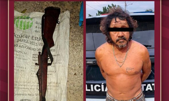 DETENIDO POR PORTAR UN ARMA DE FUEGO Y AMENAZAR A UNA CIUDADANA