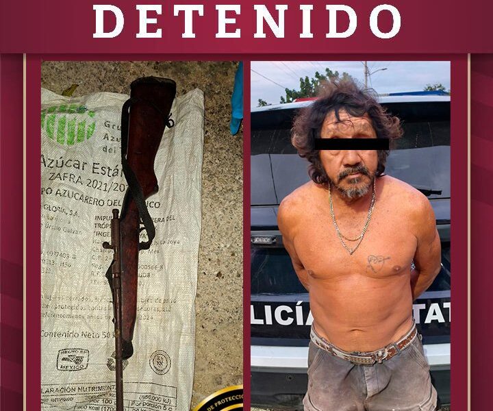 DETENIDO POR PORTAR UN ARMA DE FUEGO Y AMENAZAR A UNA CIUDADANA