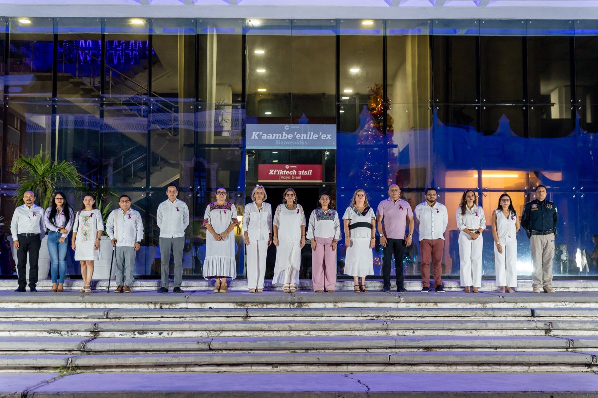 ILUMINAN PALACIO DE GOBIERNO PARA CONMEMORAR EL DÍA INTERNACIONAL PARA LA ELIMINACIÓN DE LA VIOLENCIA CONTRA LA MUJER