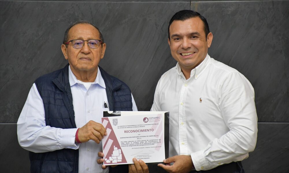 APICAM RECIBE RECONOCIMIENTO DE LA COTAIPEC POR CUMPLIMIENTO DEL 100 % DE OBLIGACIONES DE TRANSPARENCIA