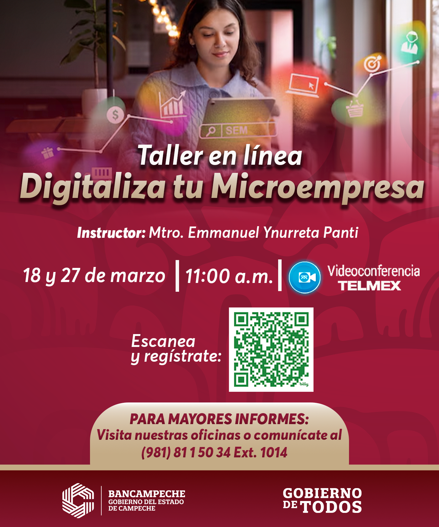 BANCAMPECHE INVITA AL TALLER EN LÍNEA: DIGITALIZA TU MICROEMPRESA