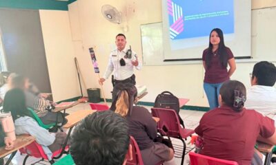POLICÍA ESTATAL IMPARTE PLÁTICAS DE PREVENCIÓN EN EL EMSAD DE CHINÁ