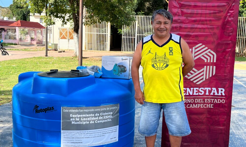 FAMILIAS DE CHINÁ RECIBEN EQUIPAMIENTO DE CISTERNAS