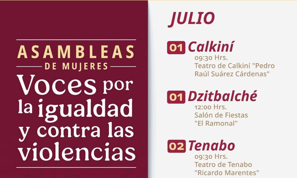 SEMUJERES E IMEC CONTINUARÁN CON LAS ASAMBLEAS DE MUJERES, VOCES POR LA IGUALDAD Y CONTRA LAS VIOLENCIAS ESTE 1 Y 2 DE JULIO