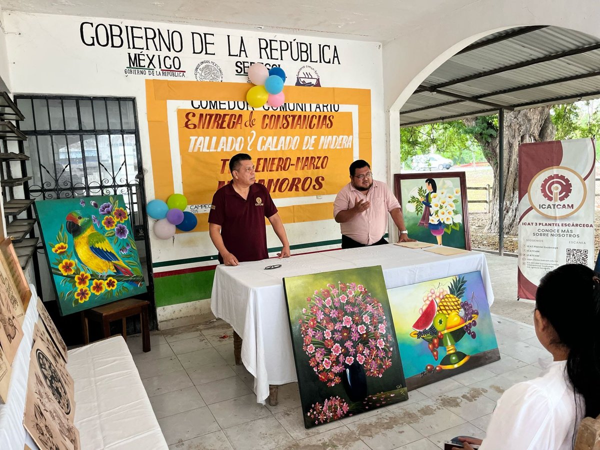 MUJERES DE LA LOCALIDAD DE MATAMOROS RECIBIEN CONSTANCIAS DEL CURSO ARTESANAL POR EL ICAT PLANTEL ESCÁRCEGA