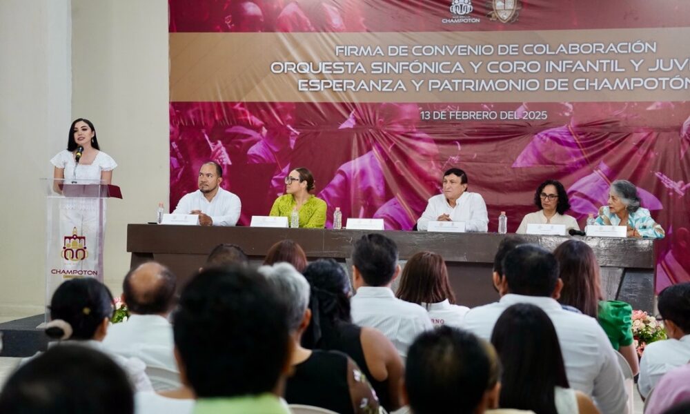 FIRMAN CONVENIO DE COLABORACIÓN PARA CONTINUACIÓN DE PROYECTO DE ORQUESTA SINFÓNICA Y COROS INFANTILES EN CHAMPOTÓN