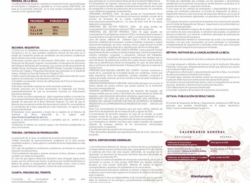 FUNDACIÓN PABLO GARCÍA LANZA CONVOCATORIA DE BECA PARTICULAR SUPERIOR 2025-2026