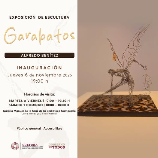 RECONOCIDO ESCULTOR ALFREDO BENÍTEZ PRESENTA "GARABATOS" EN LA GALERÍA MANUEL DE LA CRUZ