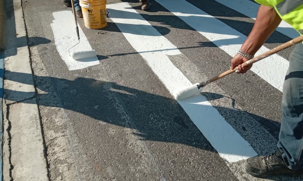 COLOCACIÓN DE TOPES Y PINTURA PEATONAL