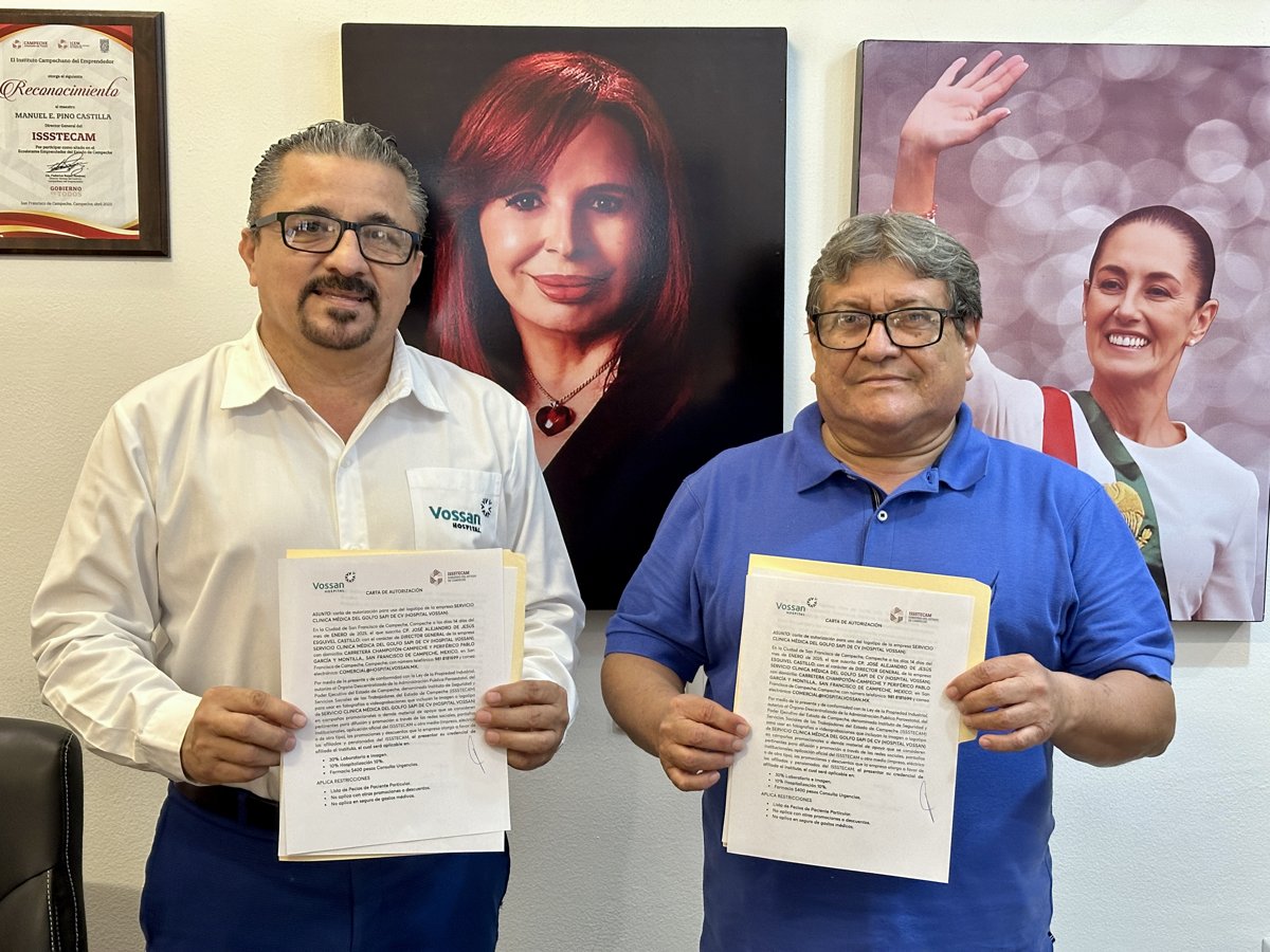 FIRMA DE CONVENIO ENTRE ISSSTECAM Y HOSPITAL VOSSAN