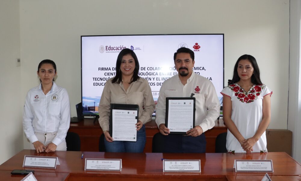 IEEA FIRMA CONVENIO CON TECNOLÓGICO SUPERIOR DE HOPELCHÉN POR LA ALFABETIZACIÓN