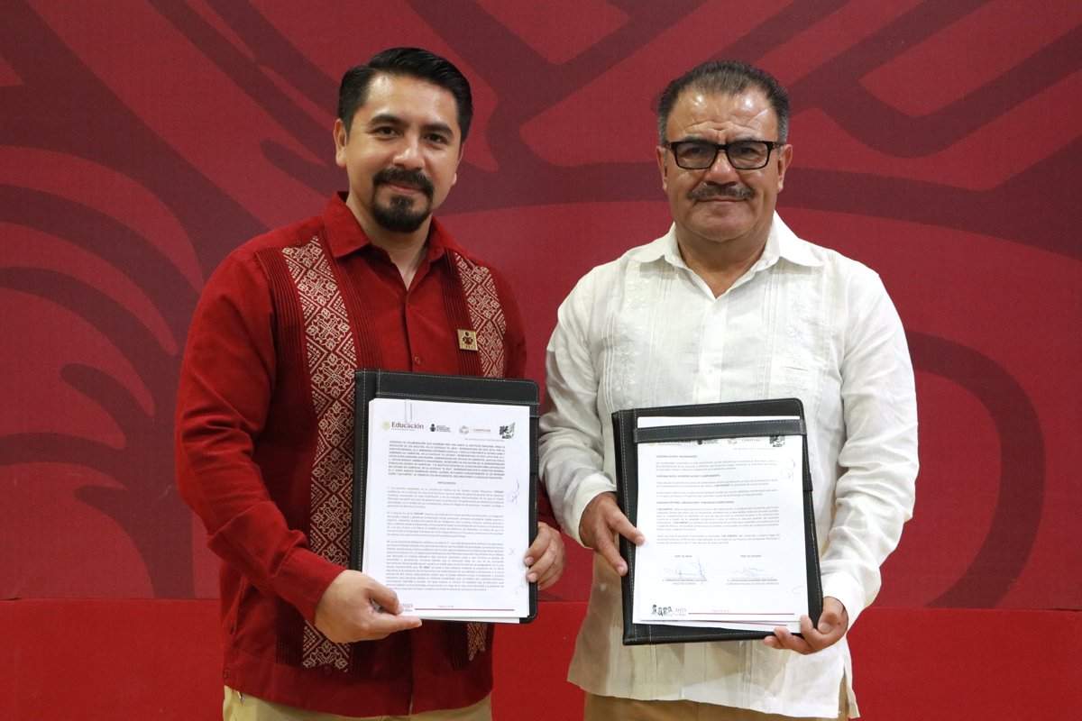 FIRMA GOBIERNO DE CAMPECHE CONVENIO CON INEA POR LA ALFABETIZACIÓN DEL ESTADO