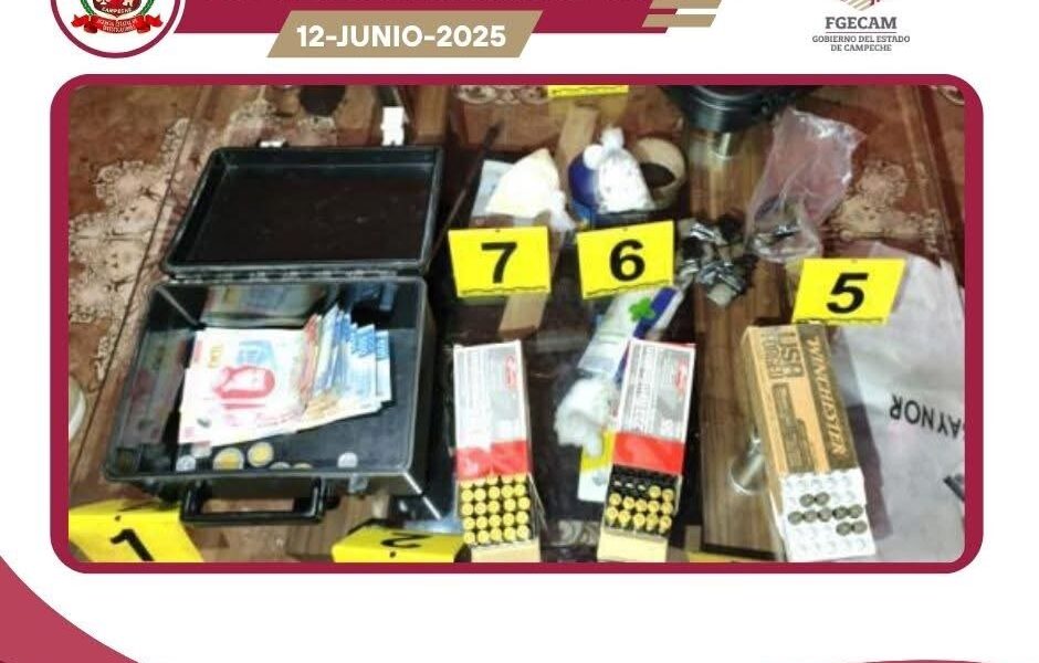 ELEMENTOS DE LA FISCALÍA GENERAL DEL ESTADO DE CAMPECHE REALIZARON UN CATEO EL 12 DE JUNIO DE 2025 EN UN INMUEBLE UBICADO EN LA COLONIA LAURELES, DEL MUNICIPIO DE CHAMPOTÓN, CAMPECHE