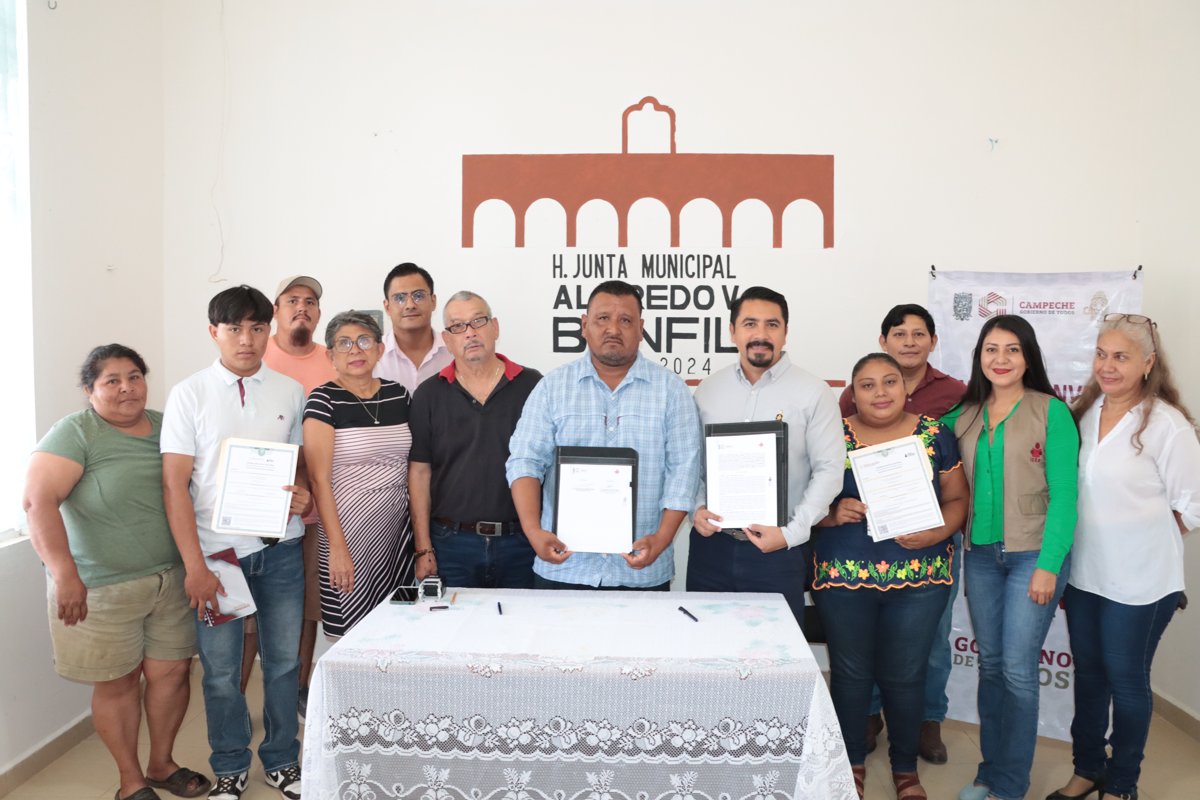 FIRMA DE CONVENIO DE COLABORACIÓN ENTRE EL INSTITUTO DE LA EDUCACIÓN PARA LOS ADULTOS DEL ESTADO DE CAMPECHE Y LA H. JUNTA MUNICIPAL DE ALFREDO V. BONFIL