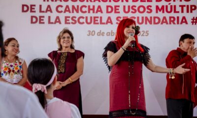 CONTINÚAN LAS MEJORAS A LA INFRAESTRUCTURA EDUCATIVA; LA GOBERNADORA, LAYDA SANSORES, INAUGURÓ EL DOMO DE LA CANCHA DE LA SECUNDARIA TÉCNICA 27