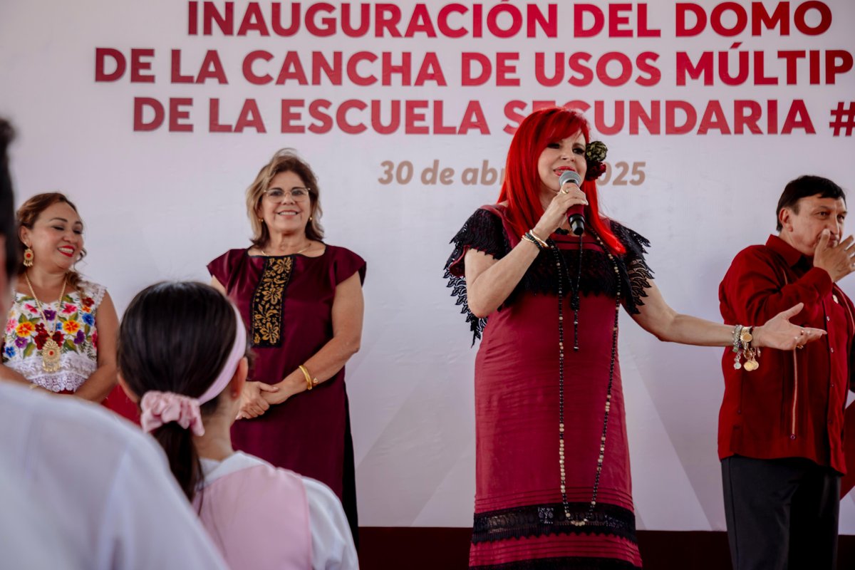 CONTINÚAN LAS MEJORAS A LA INFRAESTRUCTURA EDUCATIVA; LA GOBERNADORA, LAYDA SANSORES, INAUGURÓ EL DOMO DE LA CANCHA DE LA SECUNDARIA TÉCNICA 27