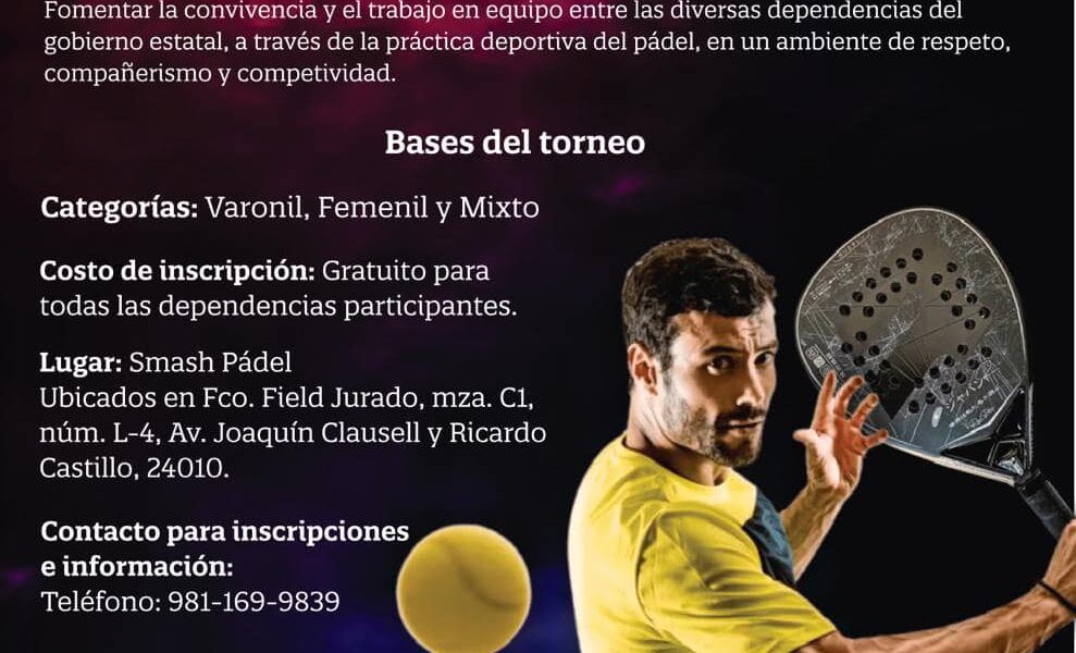 CONVOCA INDECAM AL TORNEO INTERDEPENDENCIAS DE PÁDEL