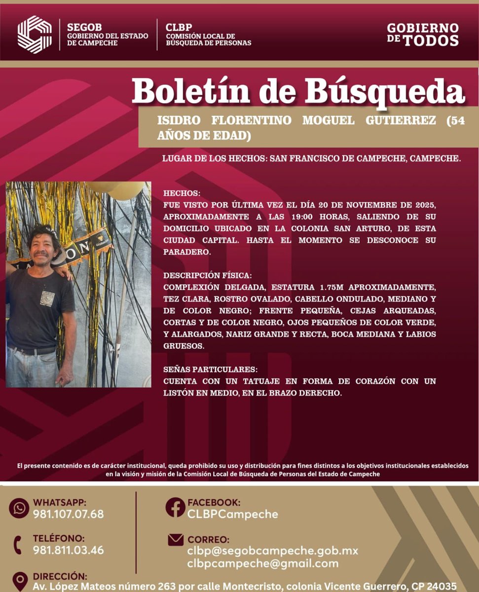 RESPETO HACIA UN BOLETÍN DE BÚSQUEDA DE PERSONAS