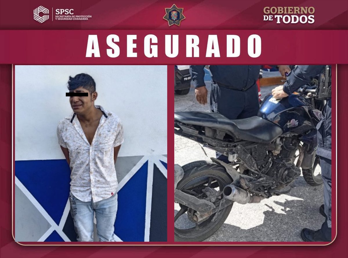 MOTOCICLETA ASEGURADA DURANTE PATRULLAJE PREVENTIVO