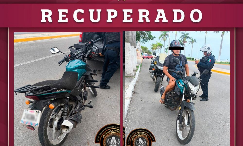 DETENIDO POR CONDUCIR MOTOCICLETA CON REPORTE DE ROBO