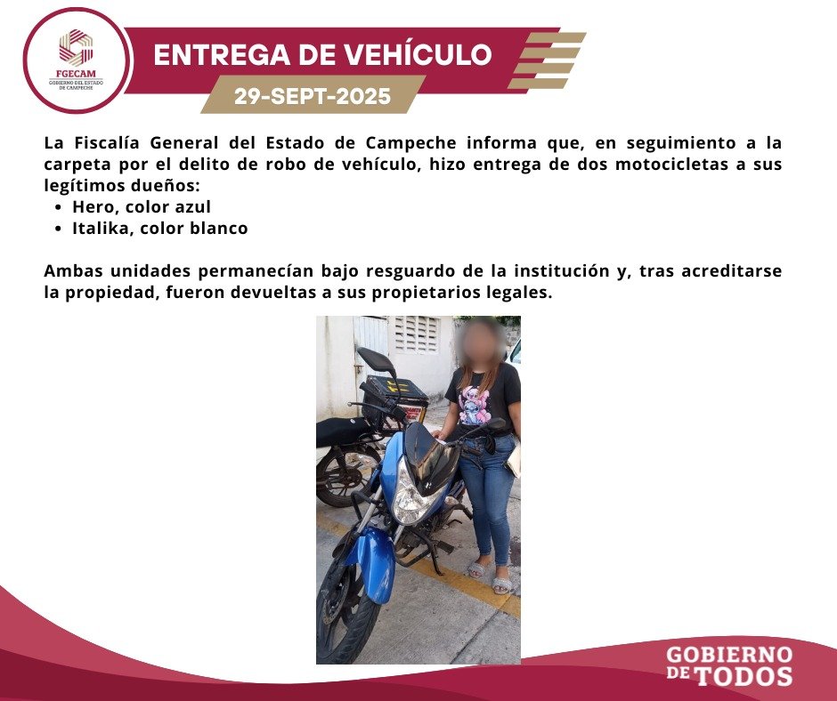 ENTREGA DE VEHÍCULOS