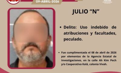 CUMPLIMENTA FGECAM CUATRO ÓRDENES DE APREHENSIÓN POR DIVERSOS DELITOS