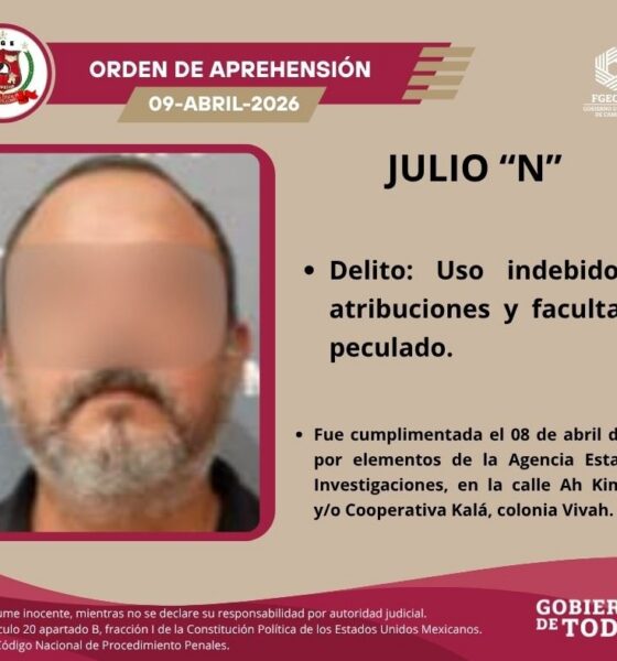 CUMPLIMENTA FGECAM CUATRO ÓRDENES DE APREHENSIÓN POR DIVERSOS DELITOS