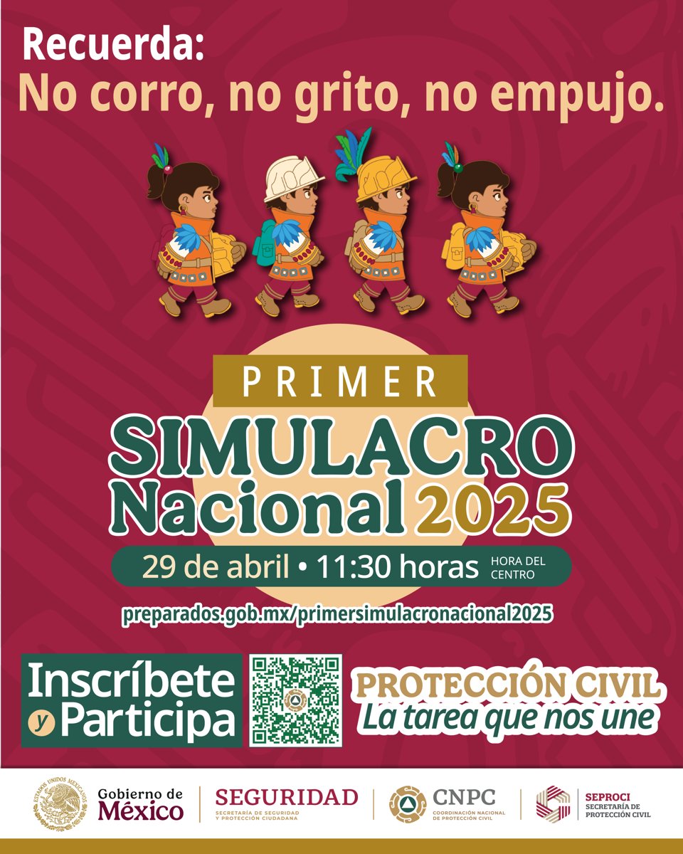 SE INVITA A PARTICIPAR EN EL PRIMER SIMULACRO NACIONAL 2025