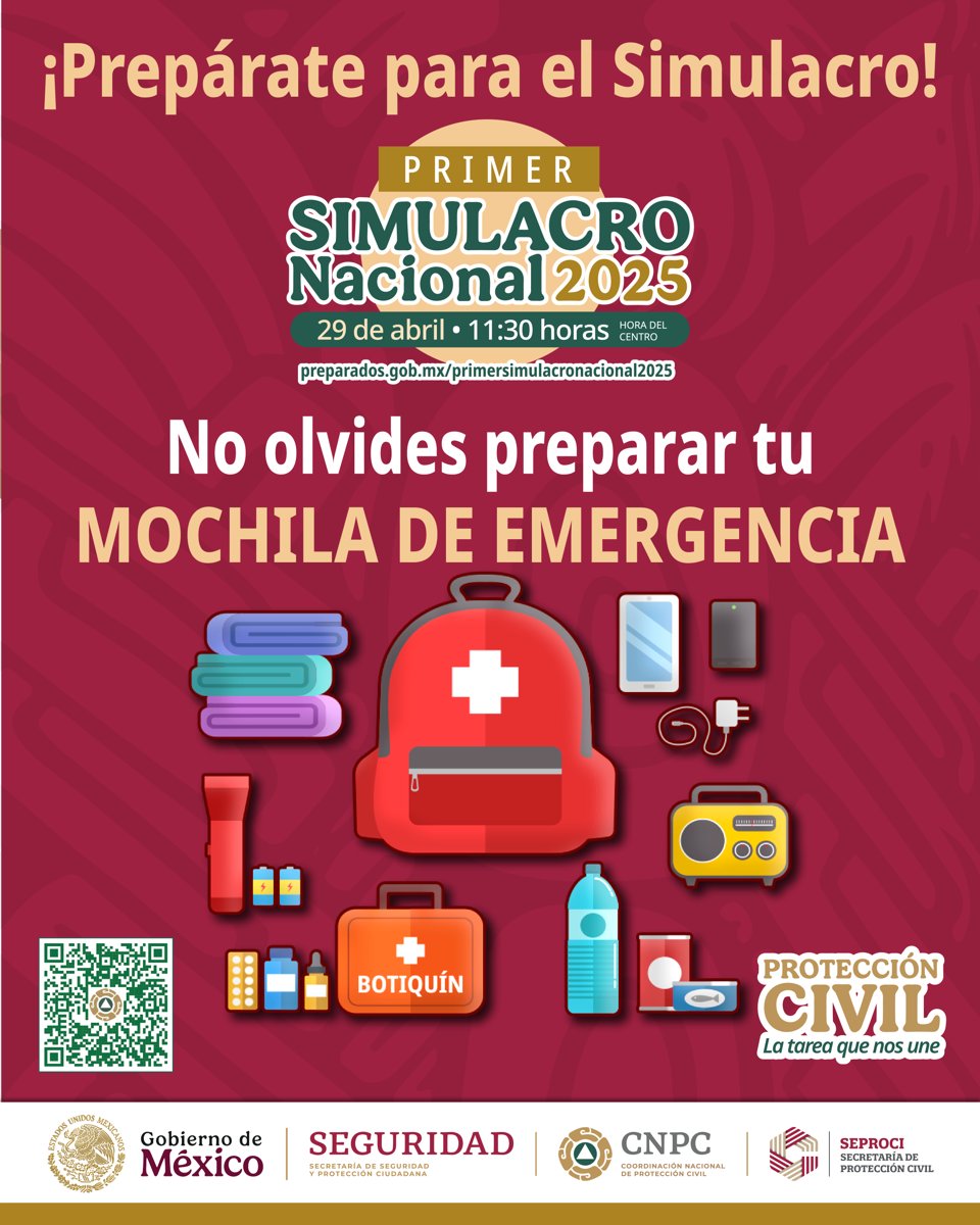 SE INVITA A PARTICIPAR EN EL PRIMER SIMULACRO NACIONAL 2025