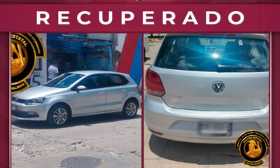 ASEGURA LA SPSC VEHÍCULO CON REPORTE DE ROBO EN LA COLONIA ESPERANZA