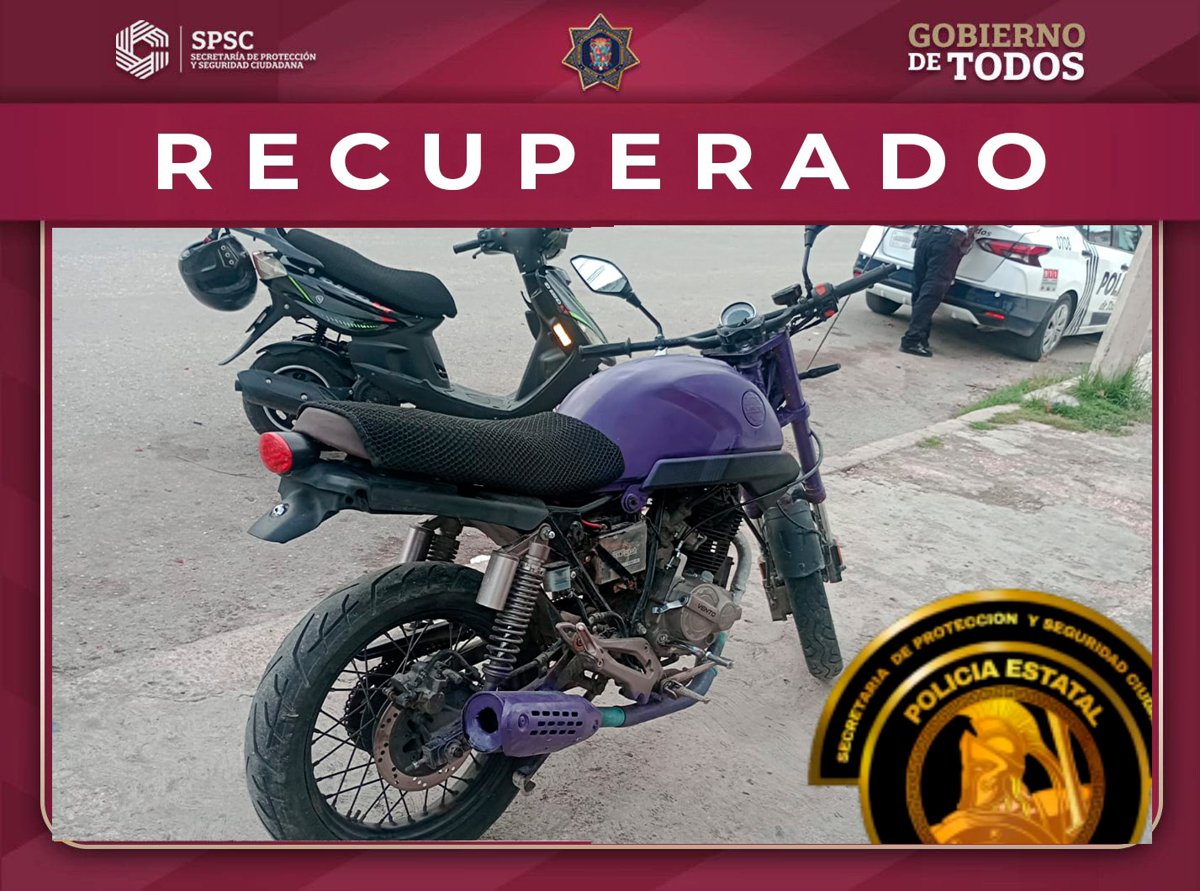RECUPERAN MOTOCICLETA CON REPORTE DE ROBO EN SANTA LUCÍA
