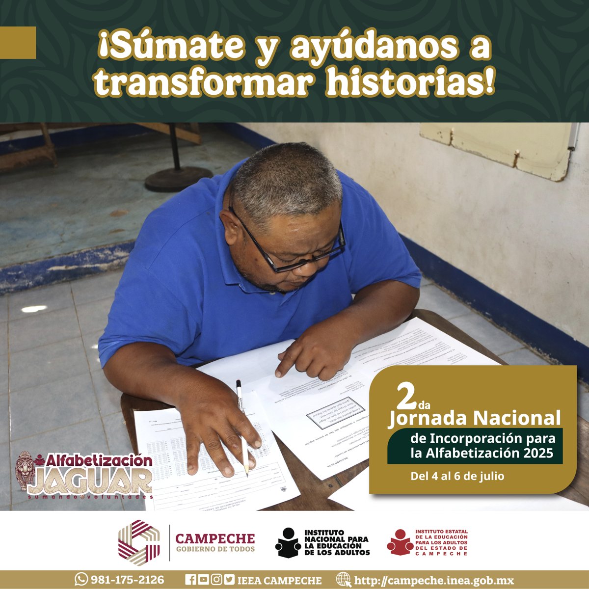 IEEA REALIZA EN CAMPECHE JORNADA DE INCORPORACIÓN PARA LA ALFABETIZACIÓN