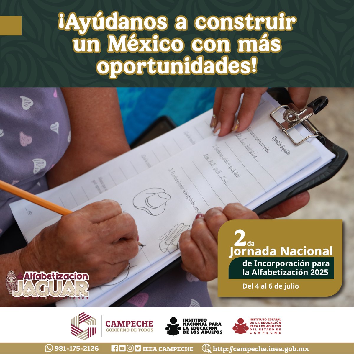 IEEA REALIZA EN CAMPECHE JORNADA DE INCORPORACIÓN PARA LA ALFABETIZACIÓN
