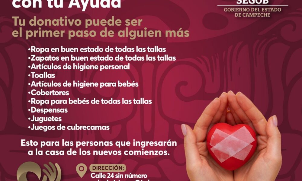 CASA DE LOS NUEVOS COMIENZOS “U NAJIL TÚMBEN CHÚUNUL” SOLICITA APOYO SOLIDARIO PARA PERSONAS EN REINSERCIÓN SOCIAL