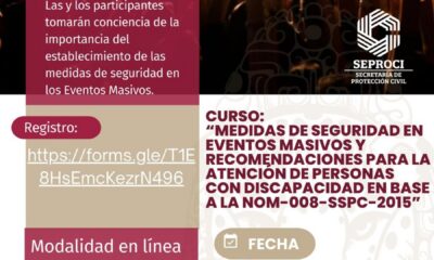 SE IMPARTIRÁ EL CURSO "MEDIDAS DE SEGURIDAD EN EVENTOS MASIVOS Y RECOMENDACIONES PARA LA ATENCIÓN DE PERSONAS CON DISCAPACIDAD"