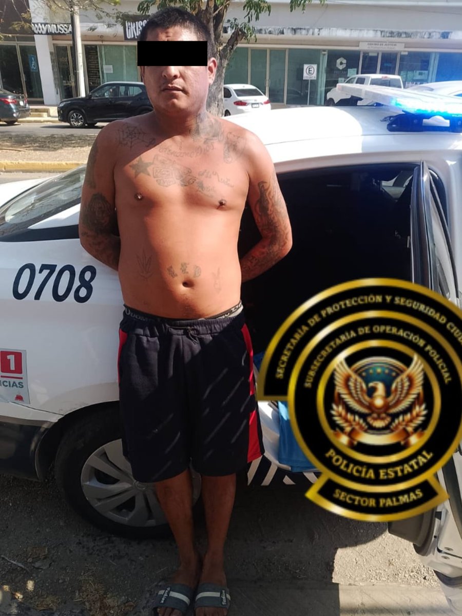SPSC ASEGURA A SUJETO EN POSESIÓN DE PRESUNTA DROGA EN LA CAPITAL DEL ESTADO