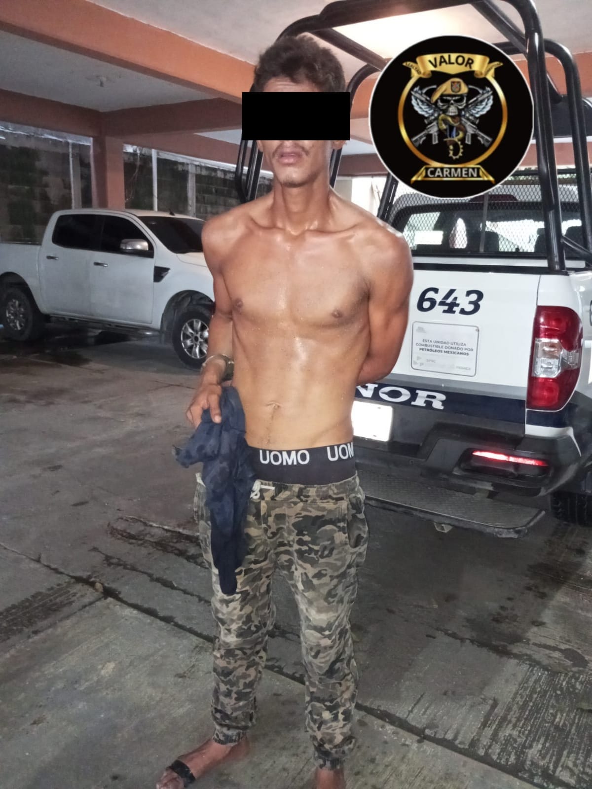SPSC ASEGURA A SUJETO EN EL MUNICIPIO DE CARMEN