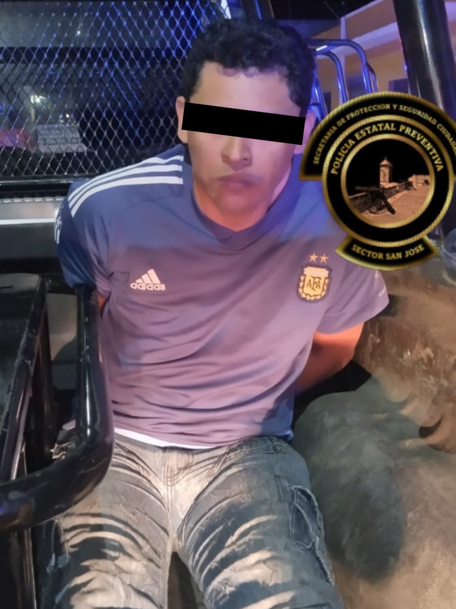SPSC ASEGURA A SUJETO EN POSESIÓN DE PRESUNTA DROGA EN LA CAPITAL DEL ESTADO