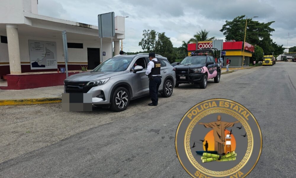 SPSC RECUPERA VEHÍCULO CON REPORTE DE ROBO EN LA AUTOPISTA CAMPECHE CHAMPOTÓN