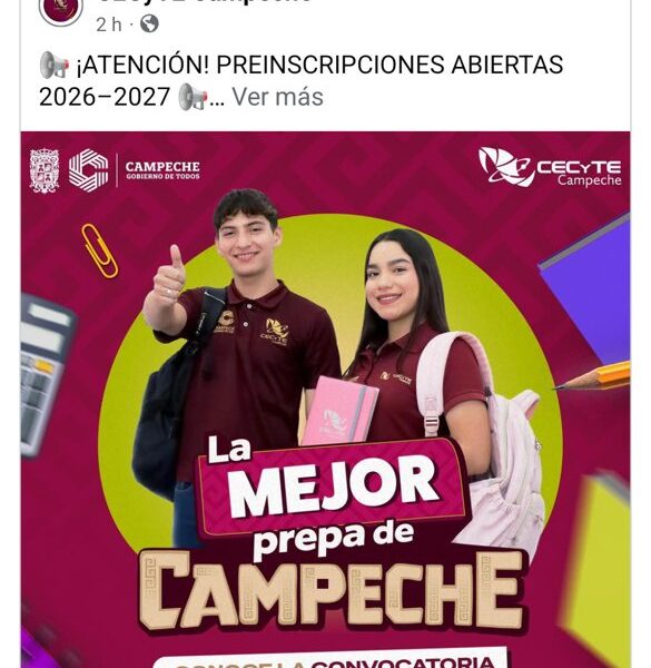 CECyTEC ABRE CONVOCATORIA DE PREINSCRIPCIONES PARA EL CICLO ESCOLAR 2026-2027