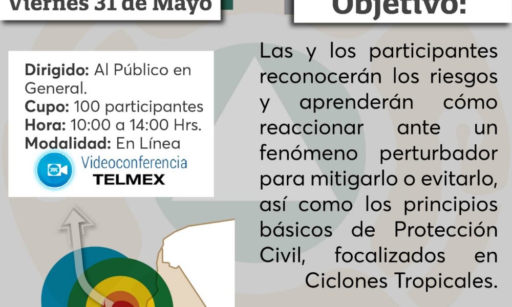 SE IMPARTIRÁ EL CURSO DE SISTEMA DE ALERTA TEMPRANA PARA CICLONES TROPICALES