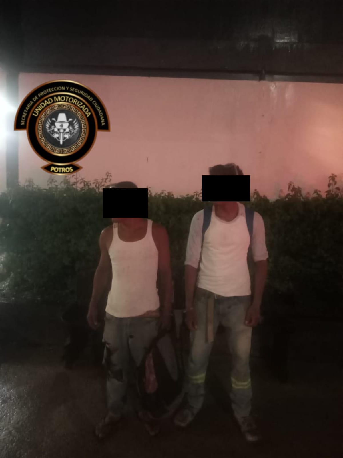 SPSC ASEGURA A DOS PERSONAS EN LA CAPITAL DEL ESTADO