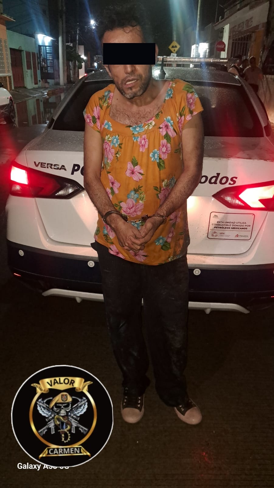 SPSC ASEGURA A SUJETO EN EL MUNICIPIO DE CARMEN