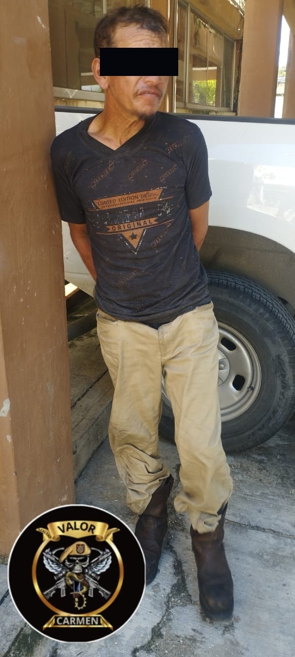 SPSC ASEGURA A SUJETO EN EL MUNICIPIO DE CARMEN