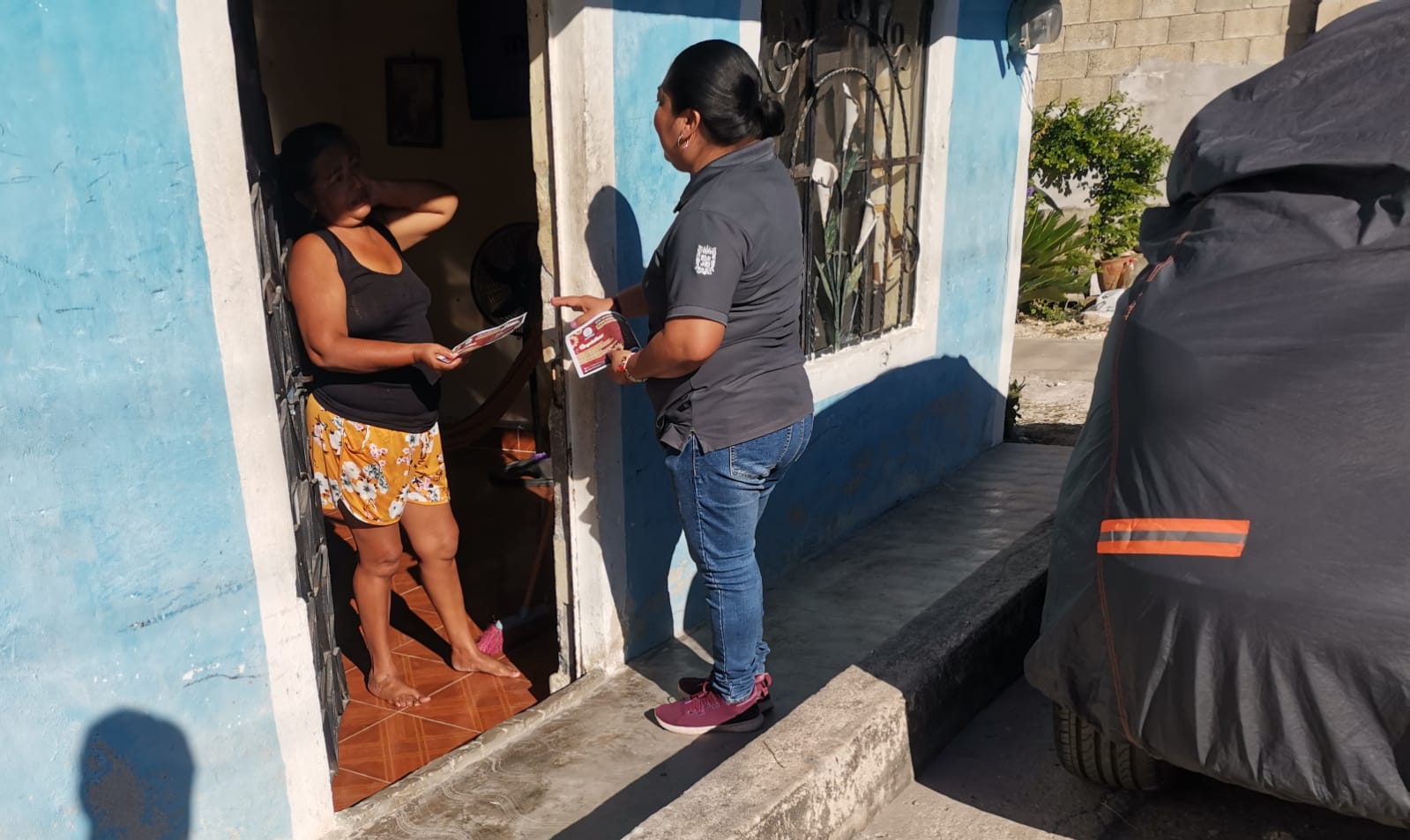 CAMPAÑA DE PROMOCIÓN Y DIFUSIÓN POR EL ICAT ACCIÓN MÓVIL PALIZADA, EN EL BARRIO DE GUADALUPE DE ESTE MUNICIPIO “EL ICAT ACCIÓN MÓVIL SEYBAPLAYA IMPARTE CURSOS DE CAPACITACIÓN PARA Y EN EL