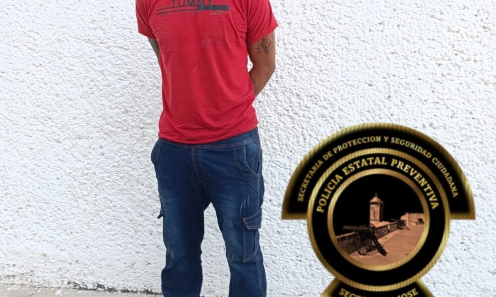 SPSC ASEGURA A SUJETO EN LA CAPITAL DEL ESTADO