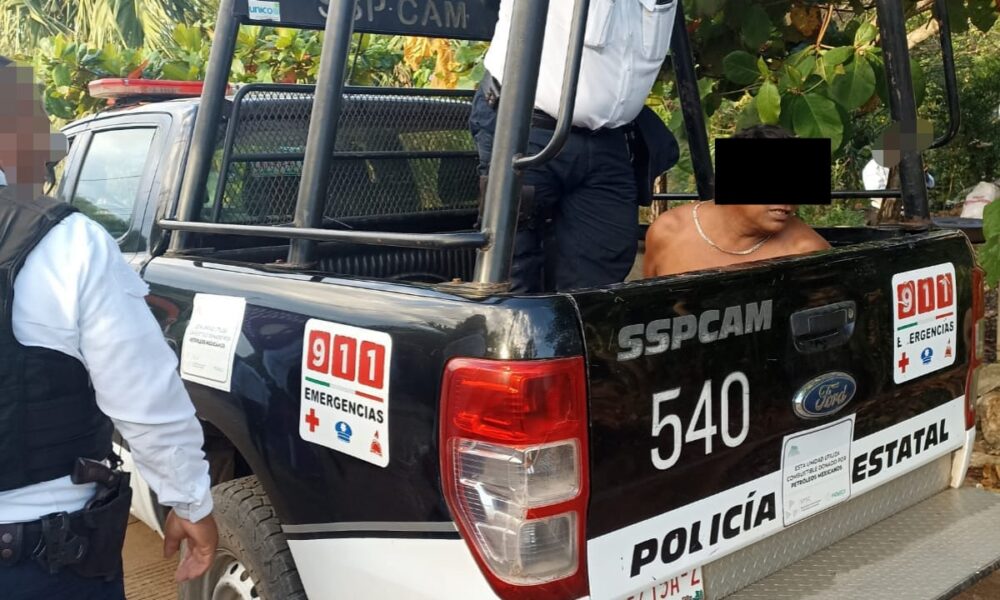 POLICÍA MUNICIPAL DE HOPELCHÉN ASEGURA A SUJETO