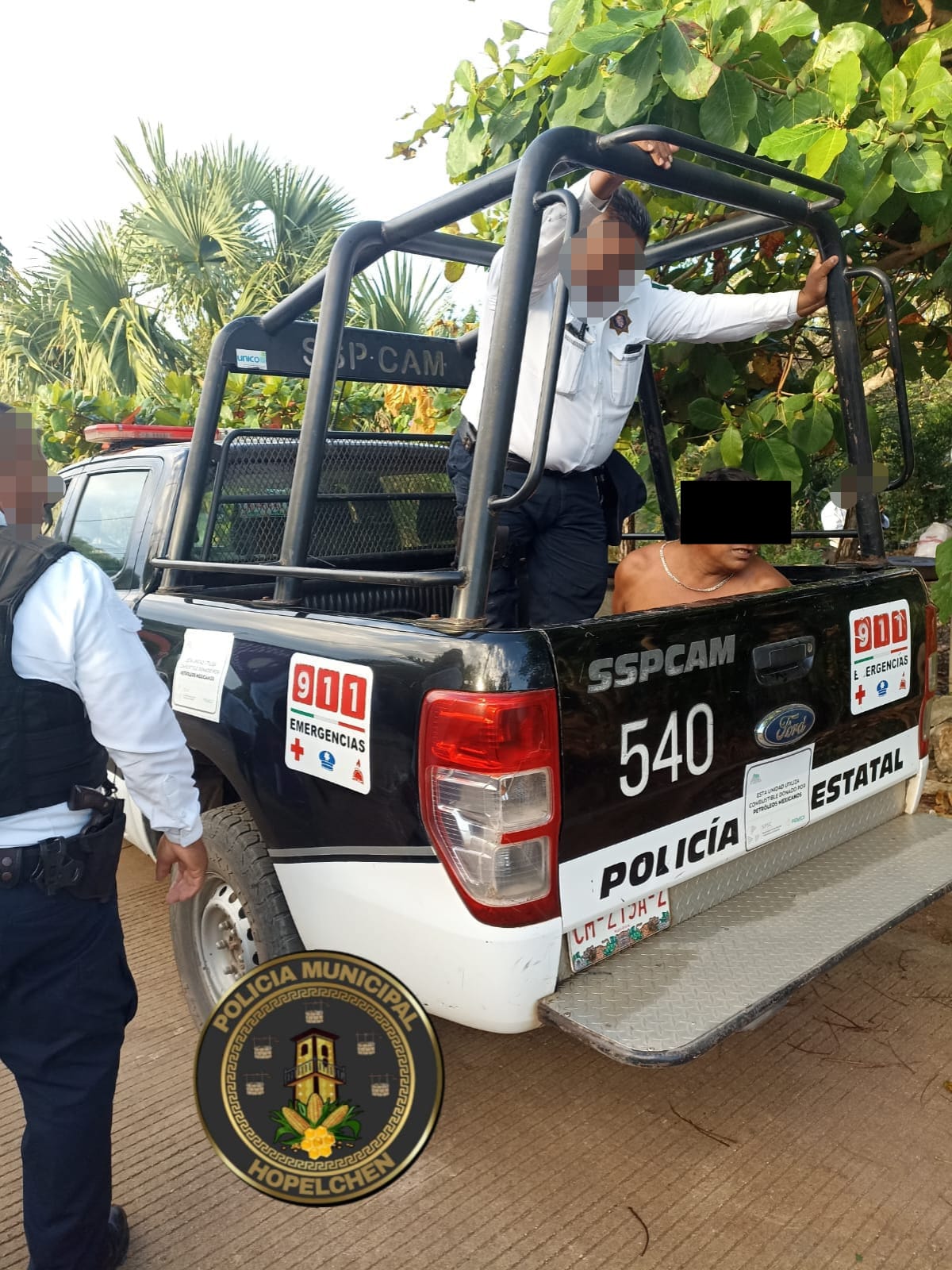 POLICÍA MUNICIPAL DE HOPELCHÉN ASEGURA A SUJETO