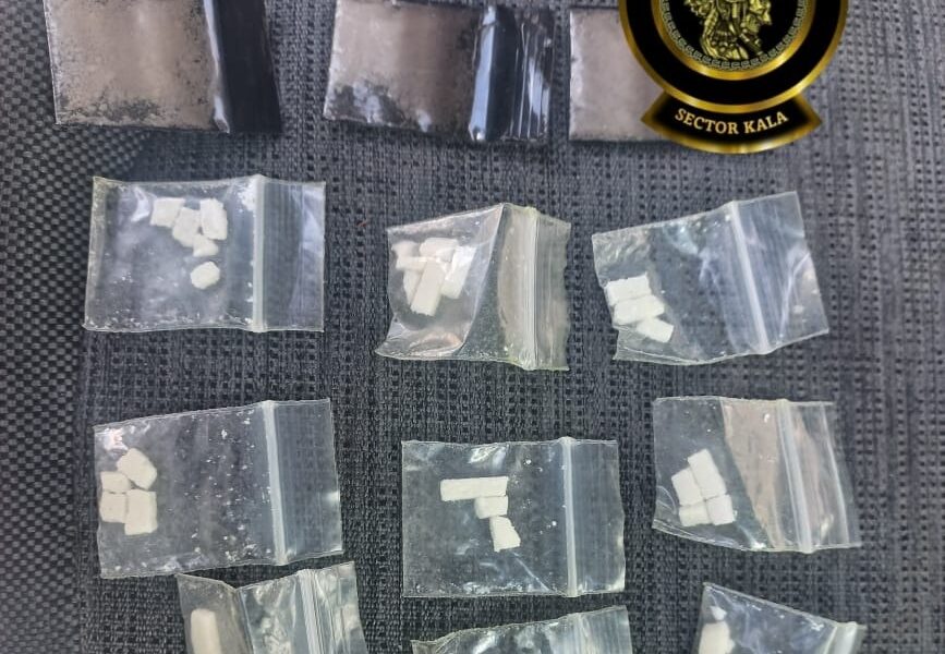 SPSC ASEGURA A SUJETO EN POSESIÓN DE PRESUNTA DROGA EN LA CAPITAL DEL ESTADO